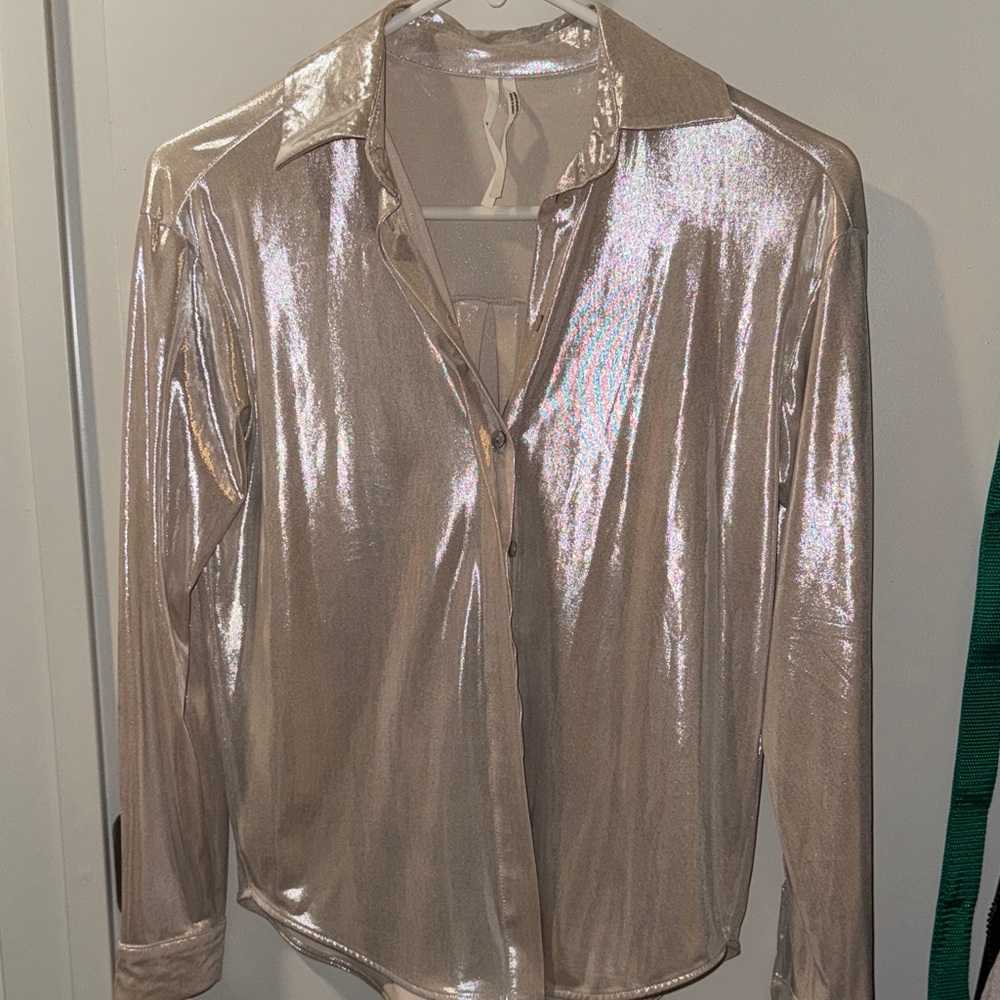 By Anthropologie Shine Shirt in Sand